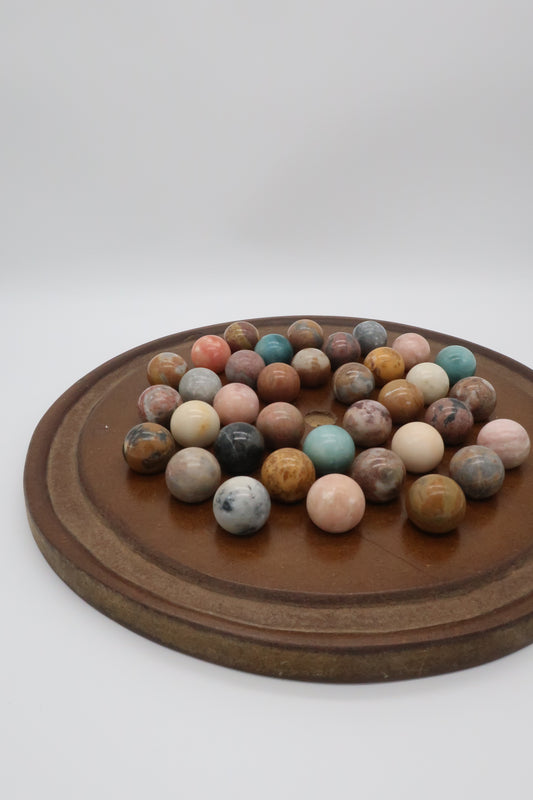 Wooden & Marble Solitaire Game