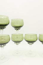 1960s Sasaki Green Cordial Glasses