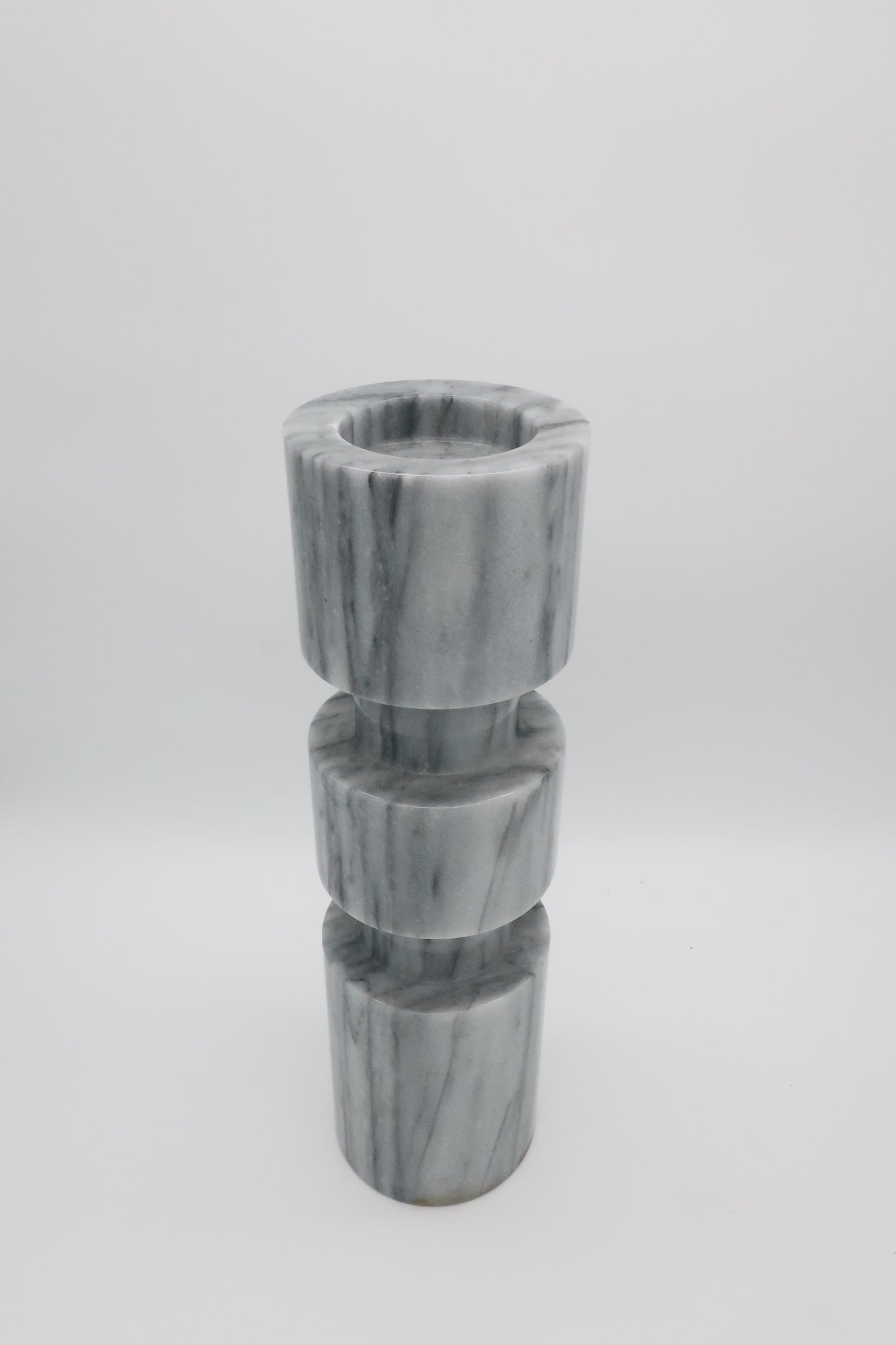Grey & White Marble Candle Holder