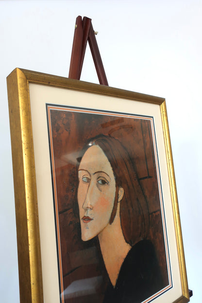 Amedeo Modigliani Signed Woman With Brown Hair Art Piece