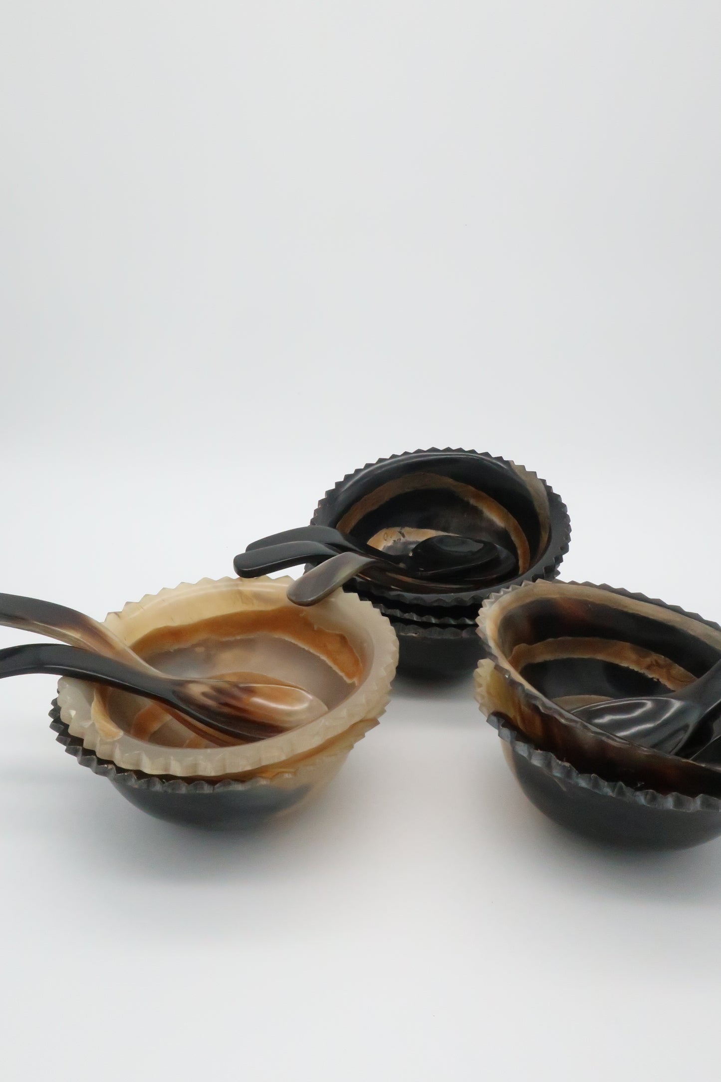 Buffalo Horn Bowl and Spoon Set