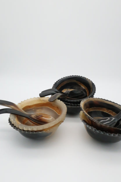 Buffalo Horn Bowl and Spoon Set