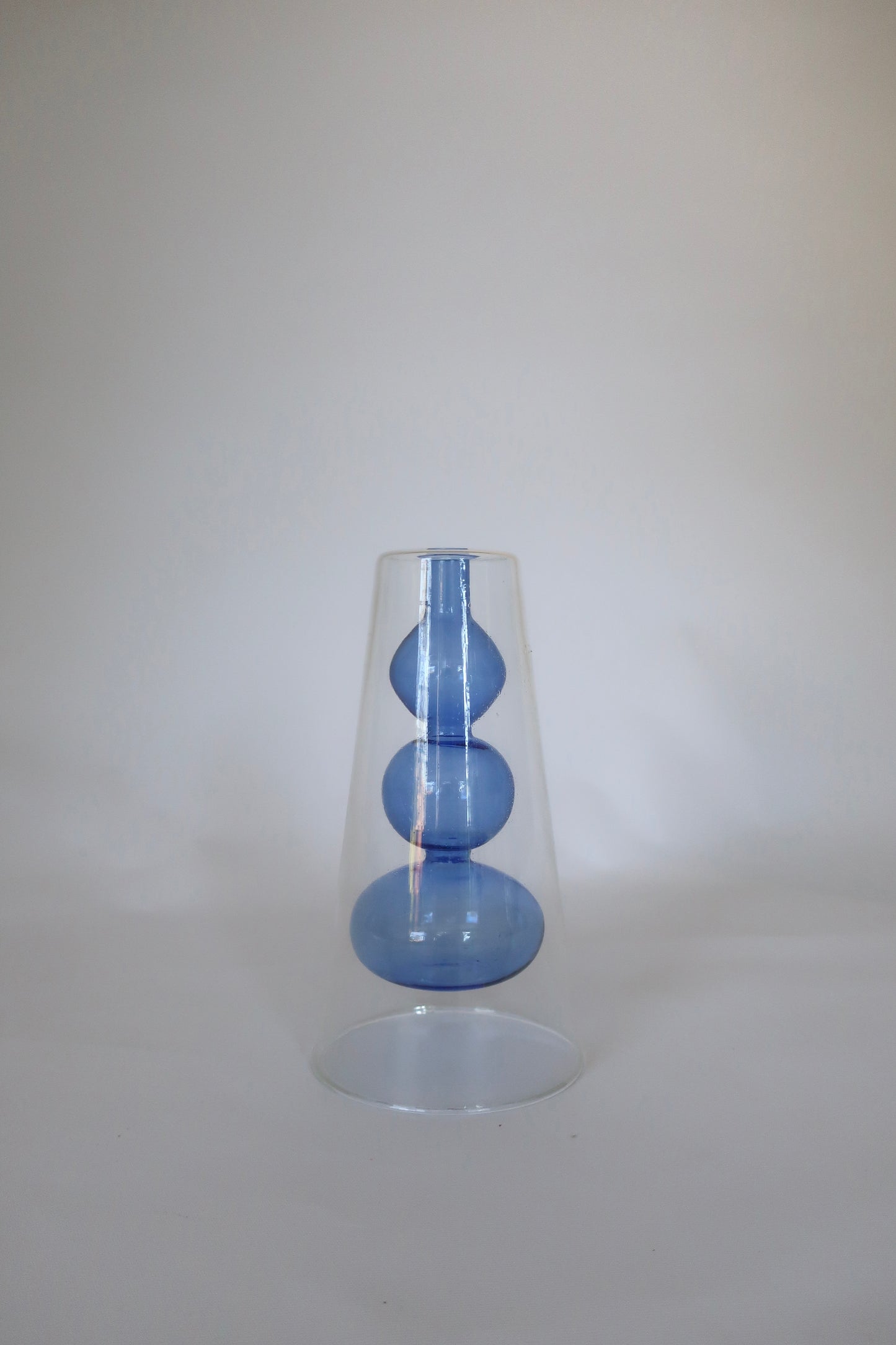 Blue & Clear Bubble Vase