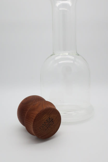Dansk Glass & Wood Wine Carafe