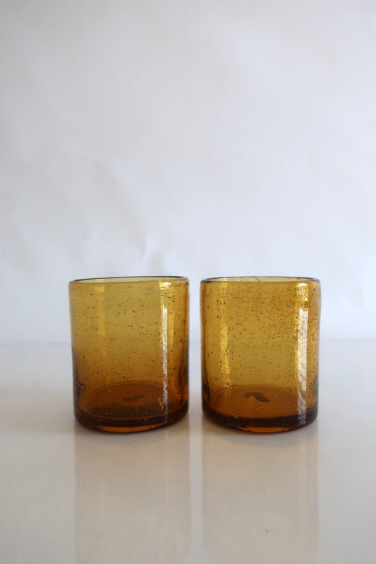 Handblown Amber Tumblers