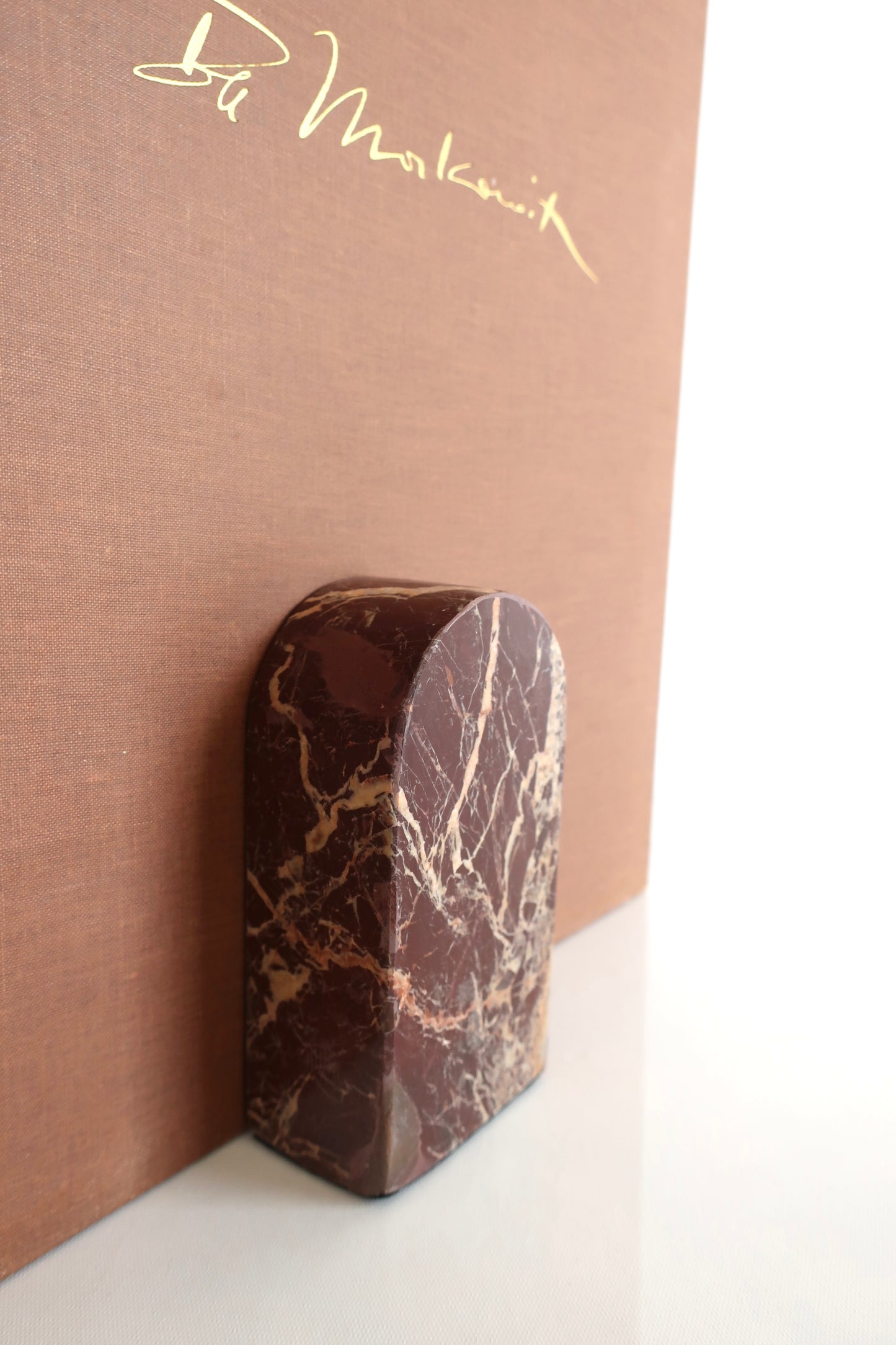 Burgundy Marble Bookend