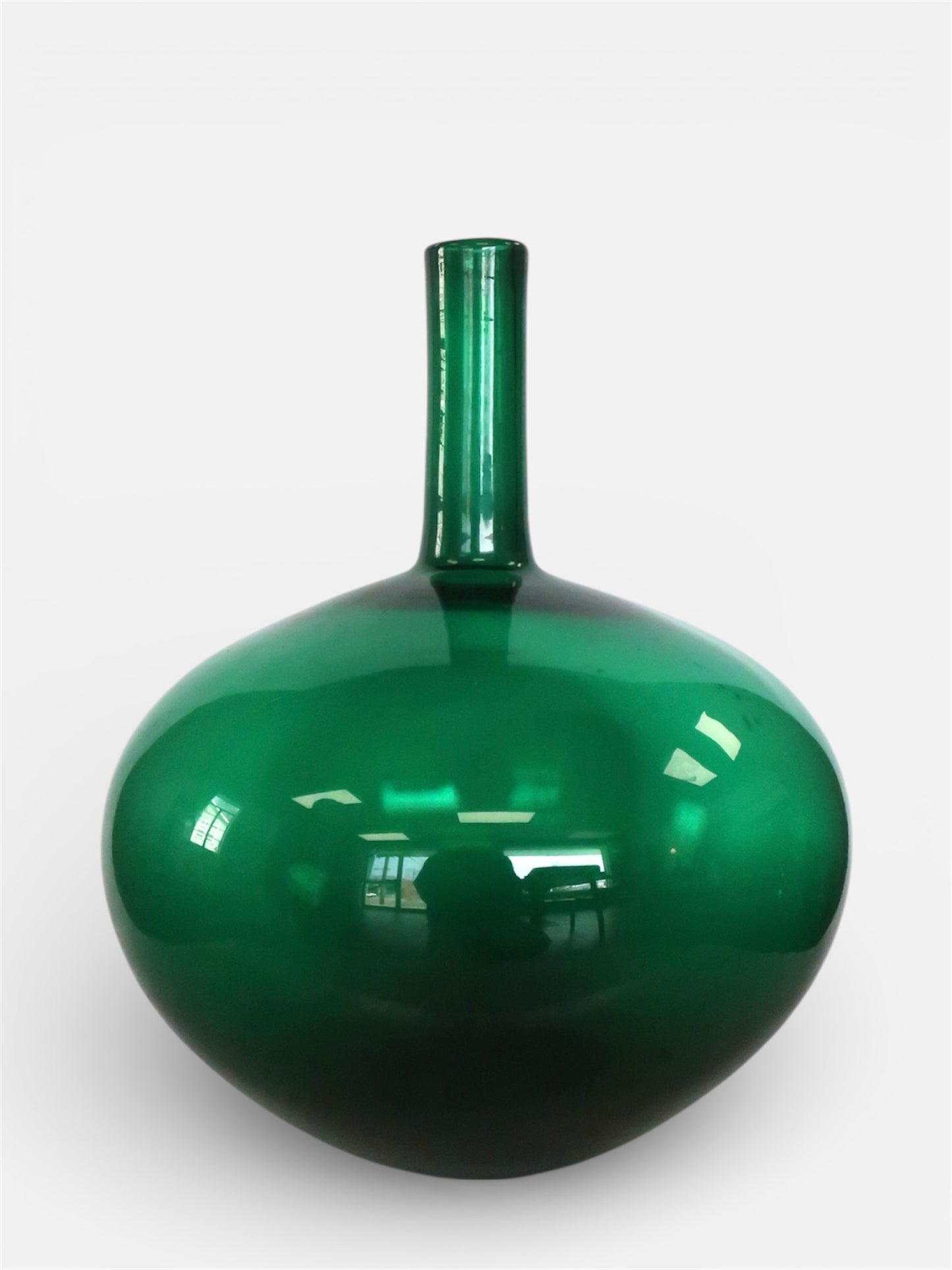 1970's Blenko 7125 Emerald Floor Vase