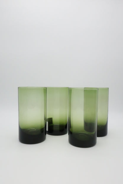 1960s Sasaki Green Flat Tumblers