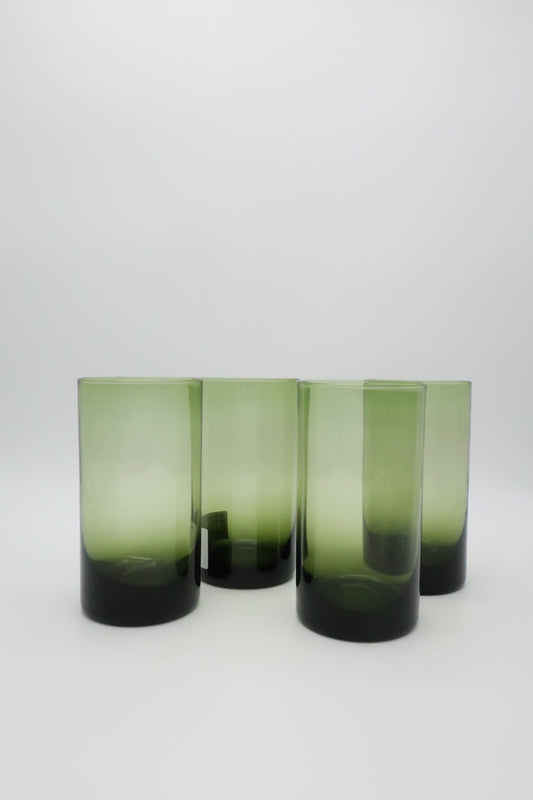 1960s Sasaki Green Flat Tumblers