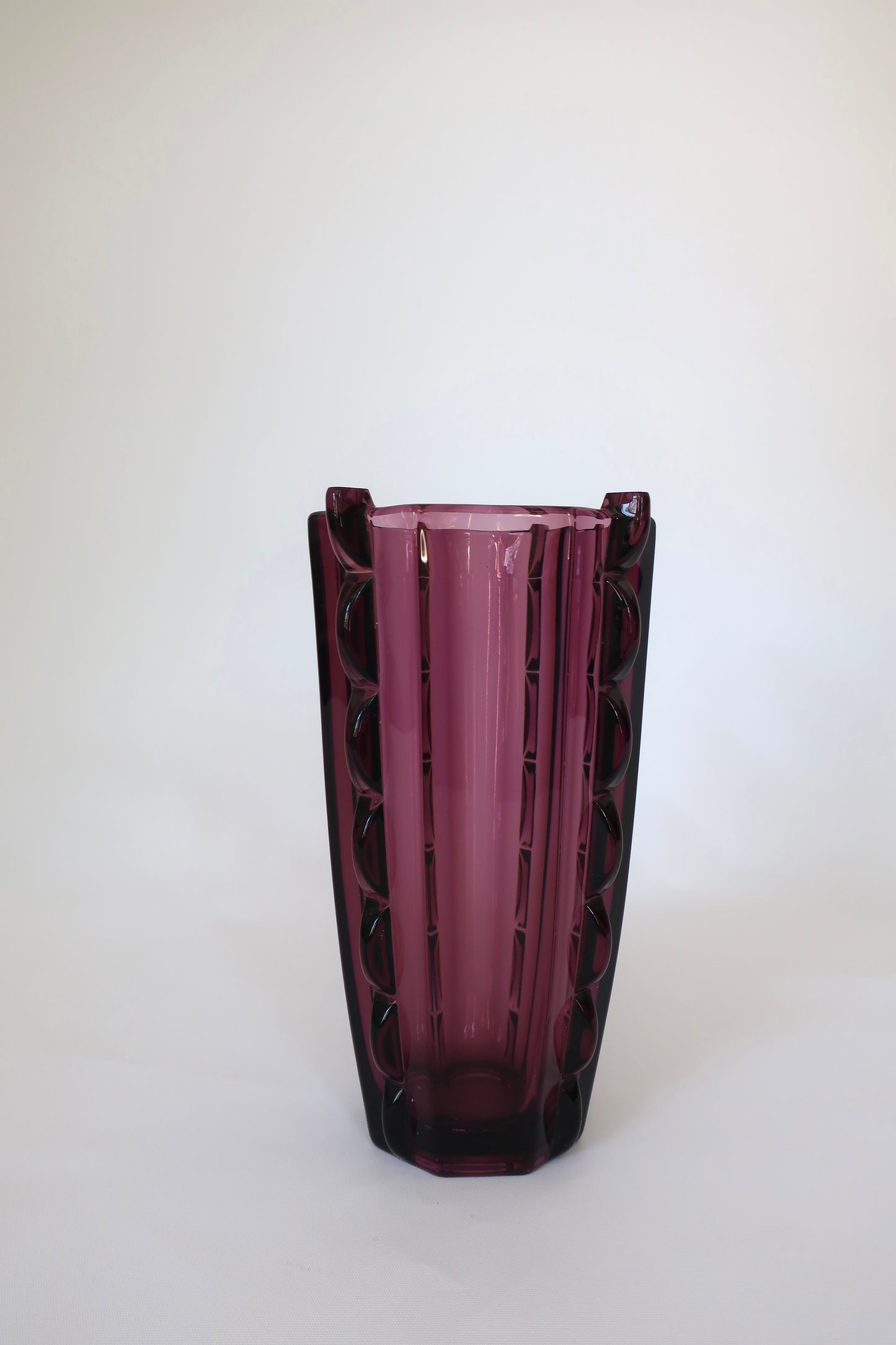 Val Saint Lambert Art Deco Amethyst Vase