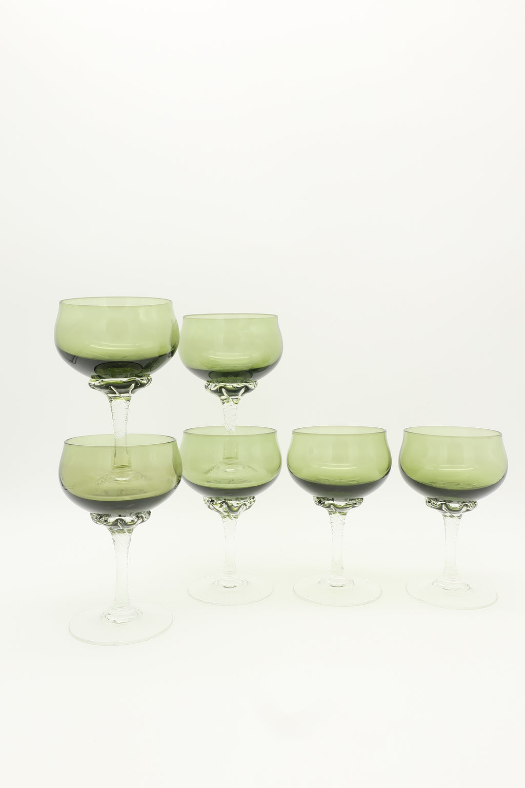 1960s Sasaki Green Cordial Glasses