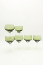 1960s Sasaki Green Cordial Glasses