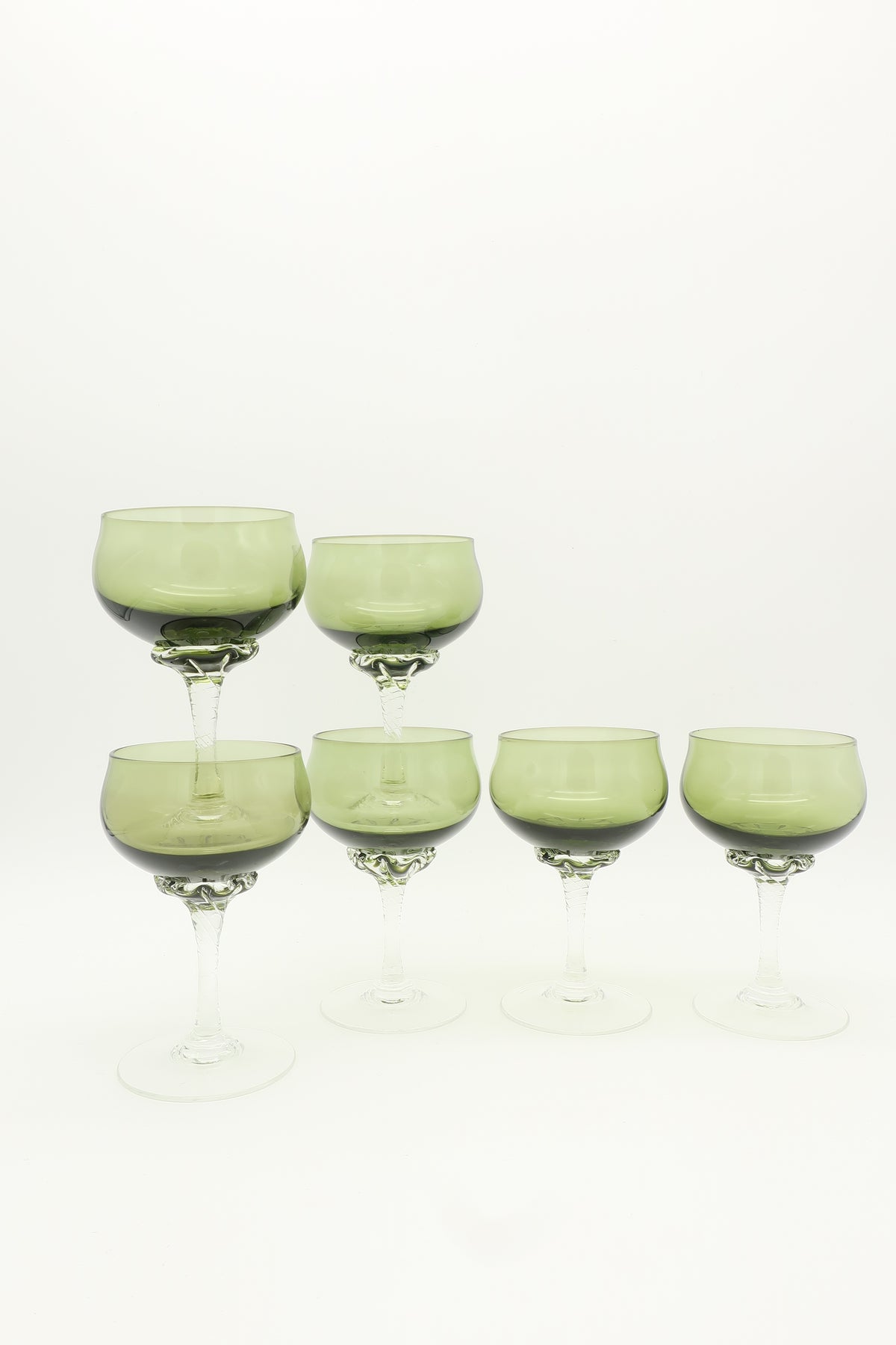 1960s Sasaki Green Cordial Glasses