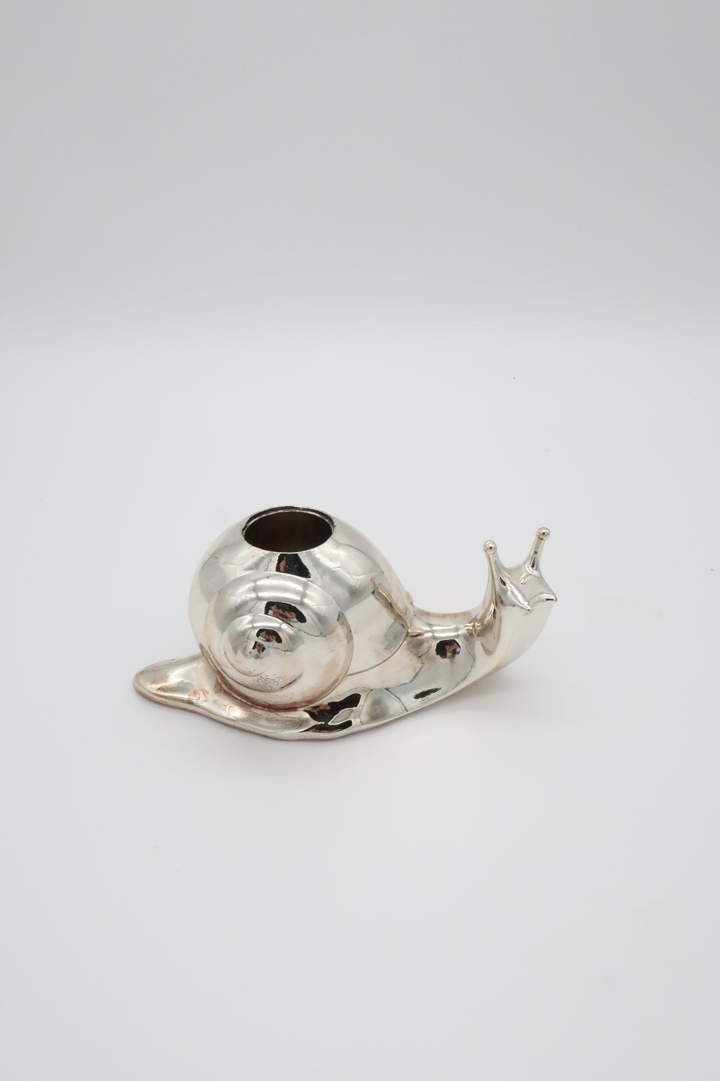 MCM Silver Plated Snail Candle Holder