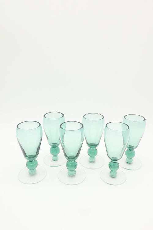 1960s Italian Sea Green Shot Glasses