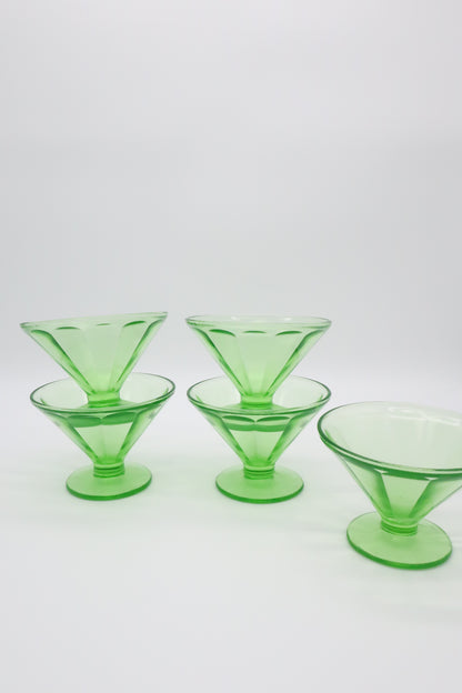 Federal Uranium Vaseline Glass Set