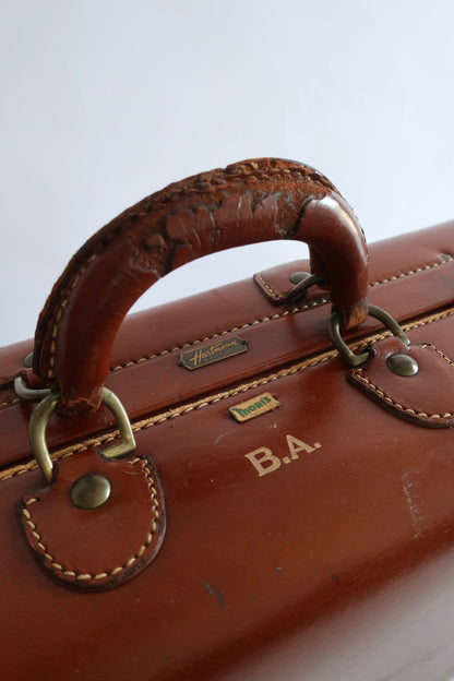 Hartmann Luxury Brown Leather Suitcase