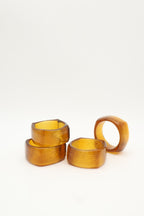 Amber Glass Napkin Rings