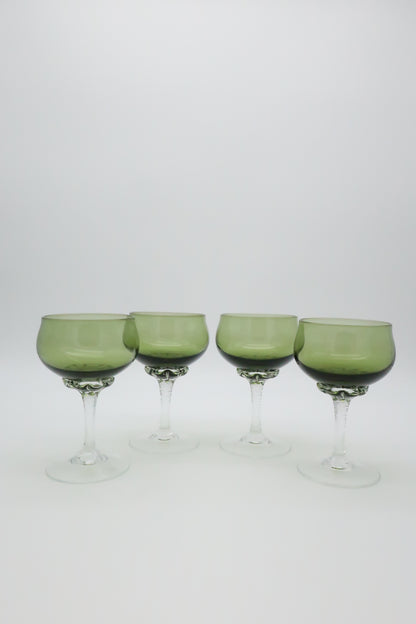 1960s Sasaki Green Cordial Glasses