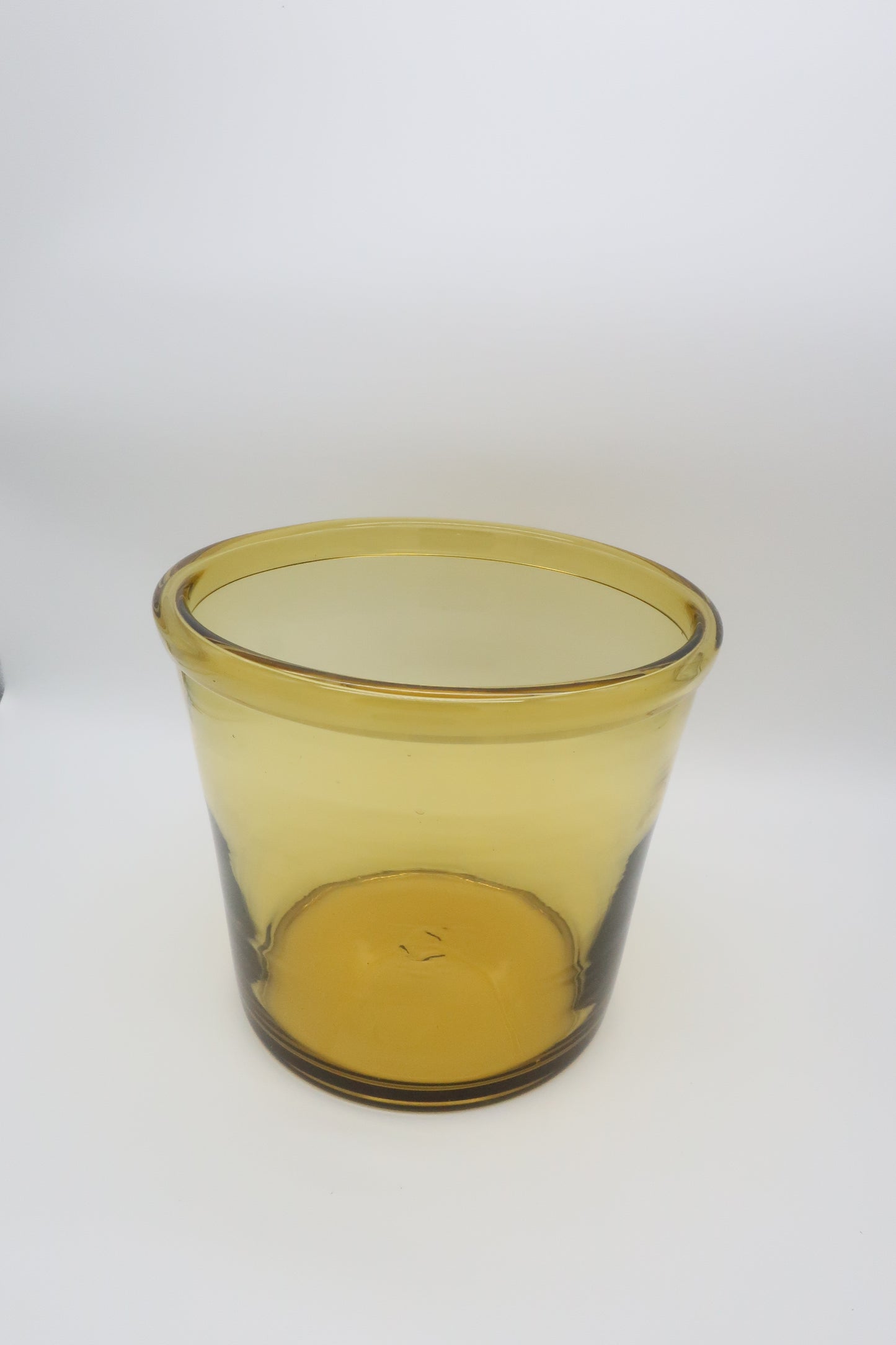 Handblown Amber Glass Pot