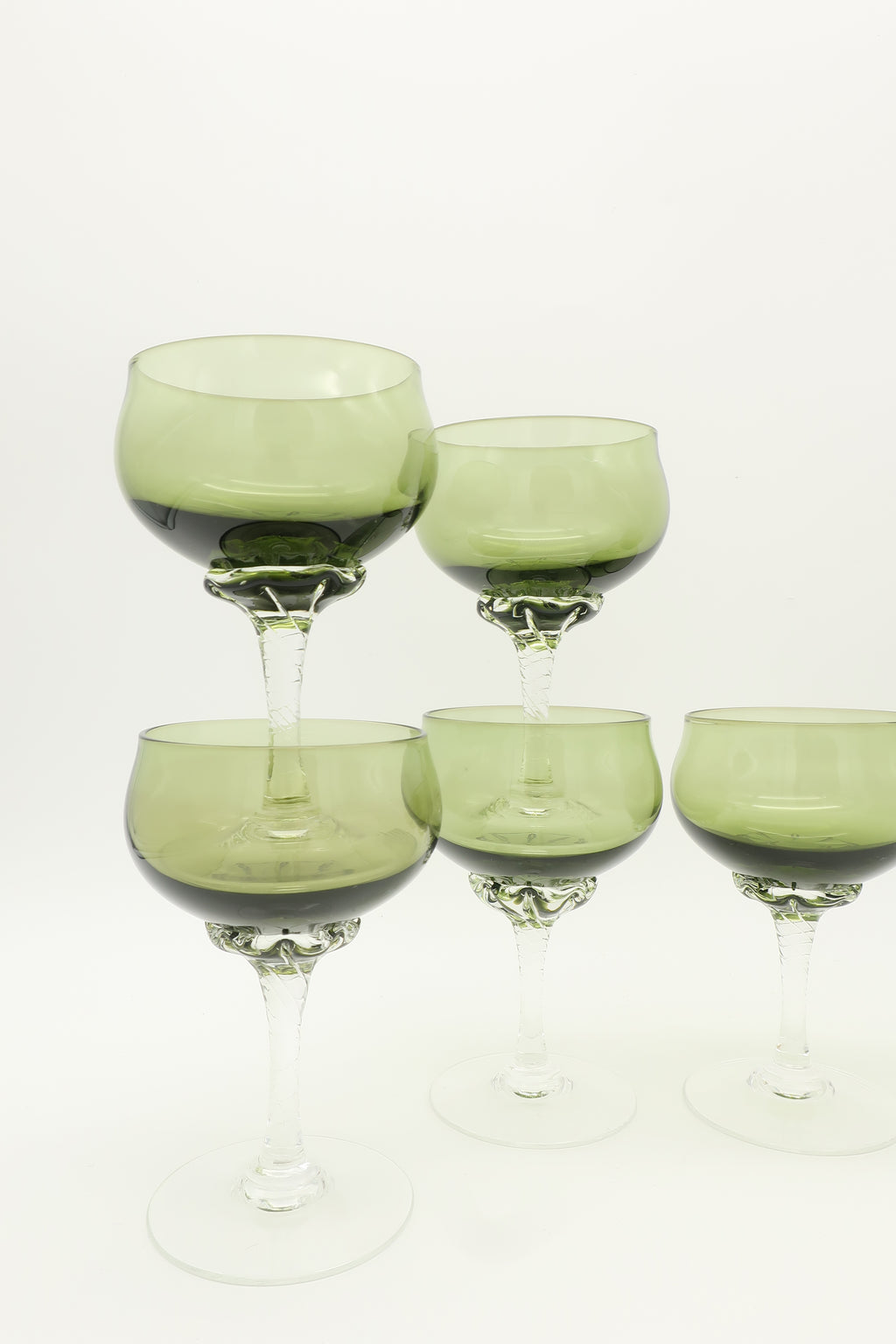 1960s Sasaki Green Cordial Glasses