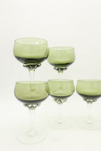 1960s Sasaki Green Cordial Glasses