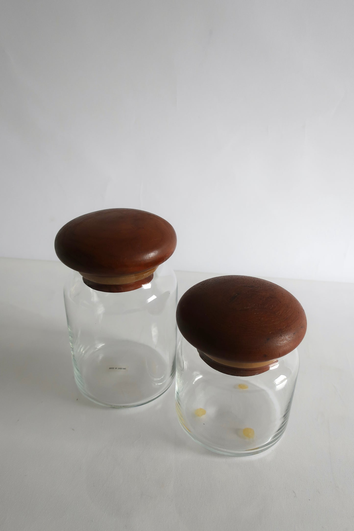 Vintage Teak Wooden Lidded Canister Set