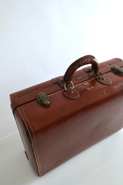 Hartmann Luxury Brown Leather Suitcase