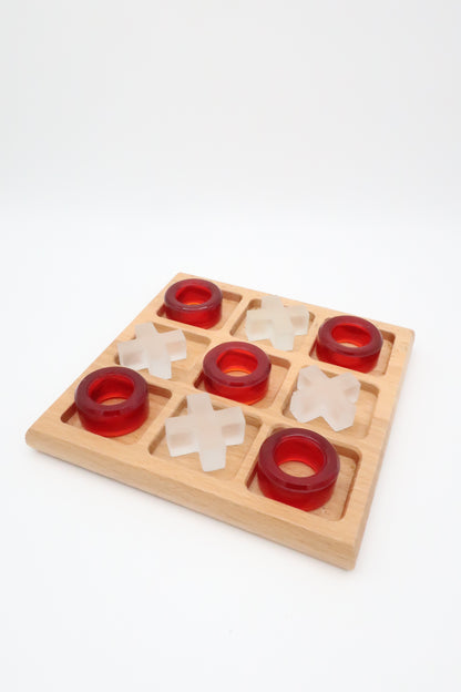 Wooden & Glass Tic Tac Toe Set