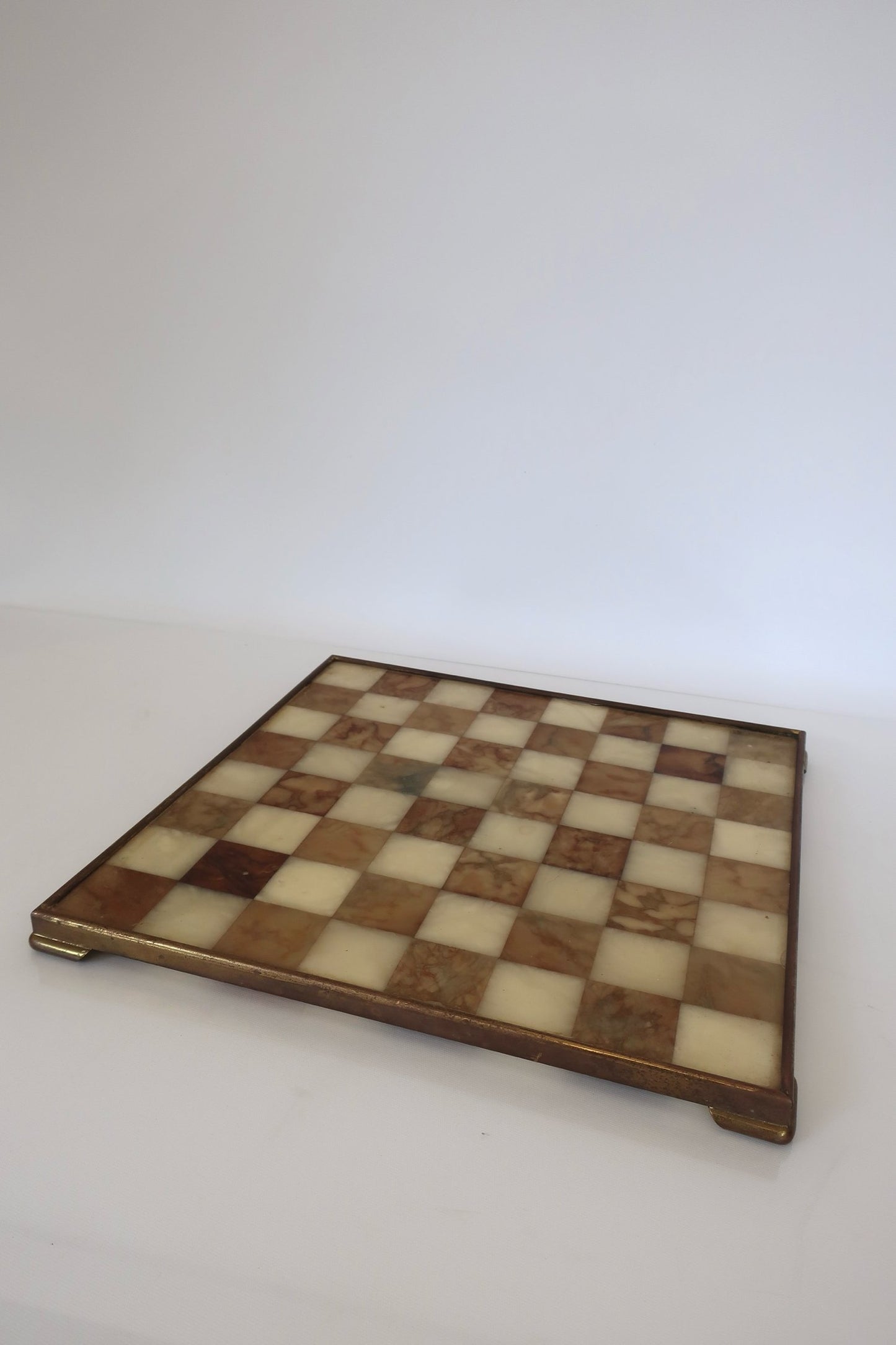 Italian Marble & Brass Chess Board