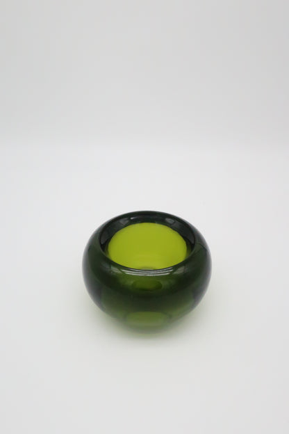 Green Glass Tea-light Candle Holder