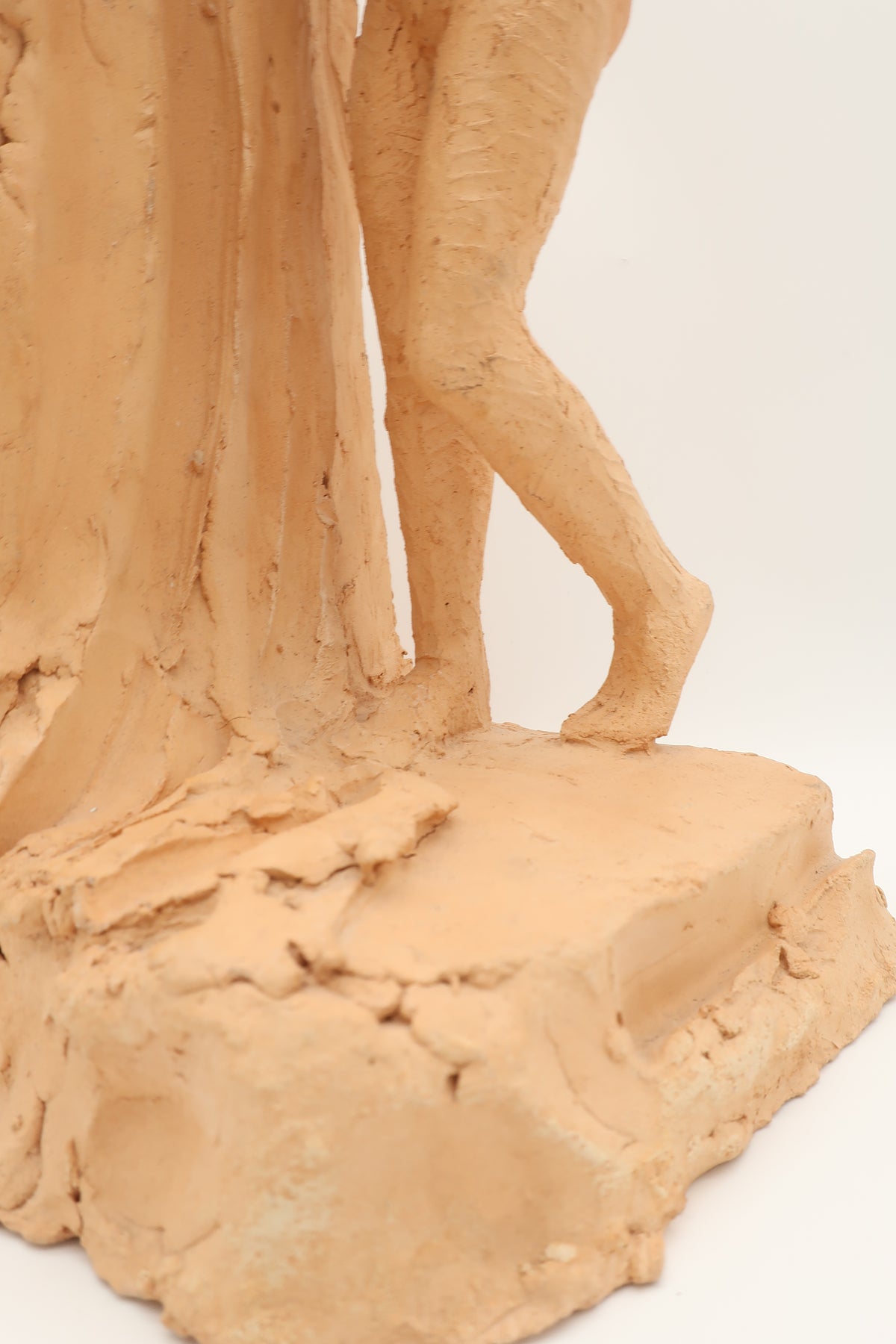 Hand Sculpted Nude Woman Pottery Statue