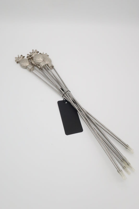 Stainless Steel Pineapple Topped Skewers