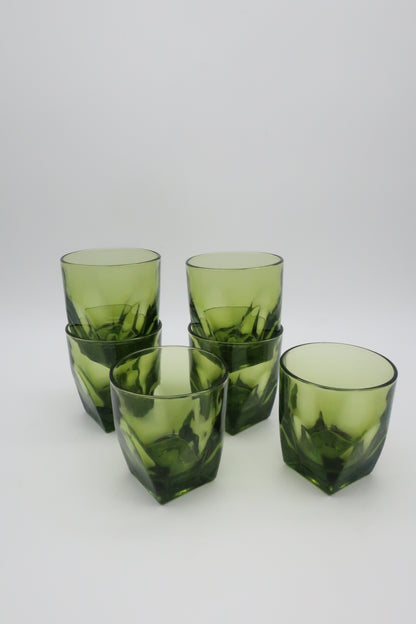 1970's Colony Green Whiskey Glasses Set