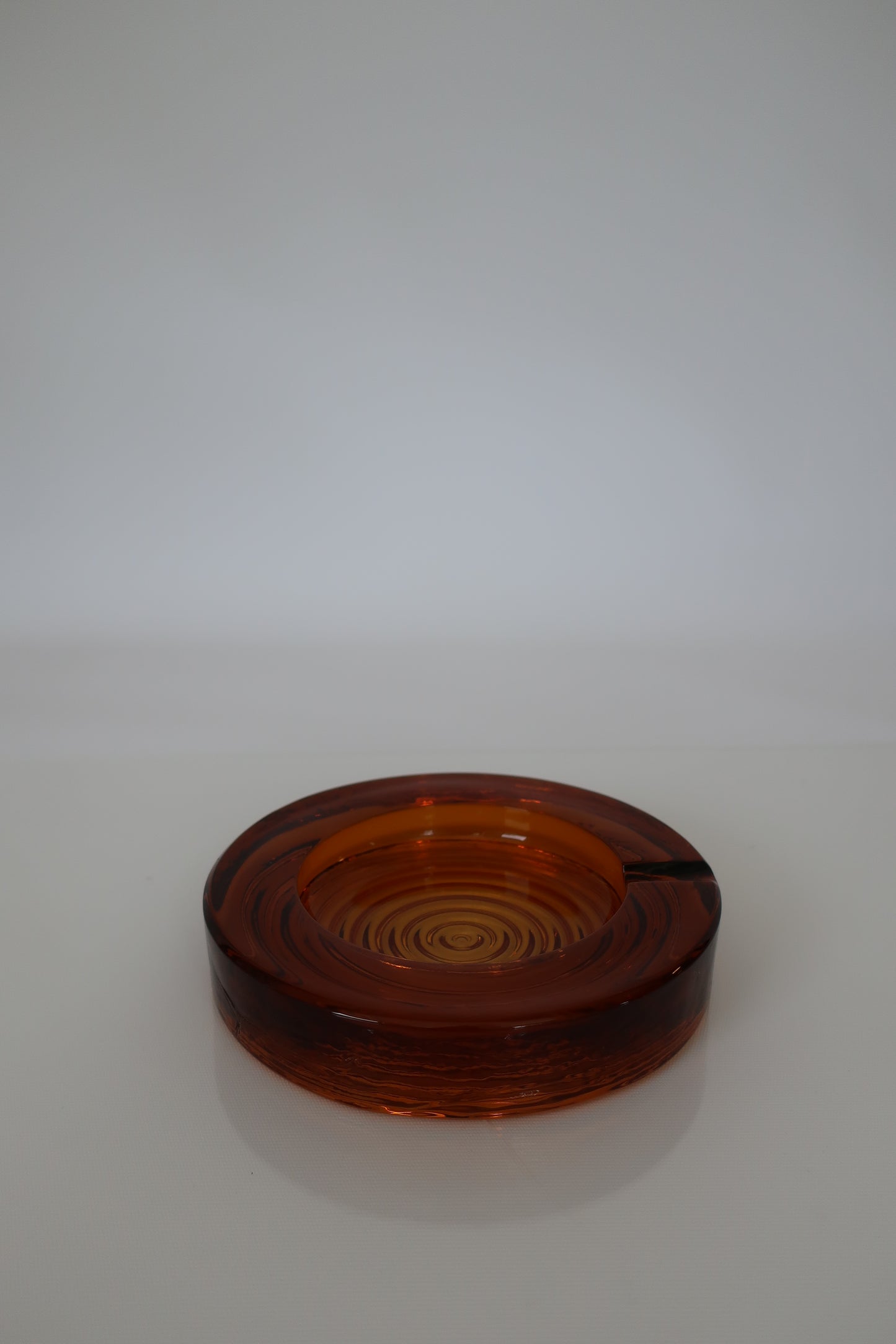 Art Deco Amber Pressed Round Ashtray