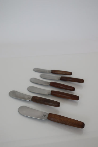 Stainless Steel & Teak Cheese Knives