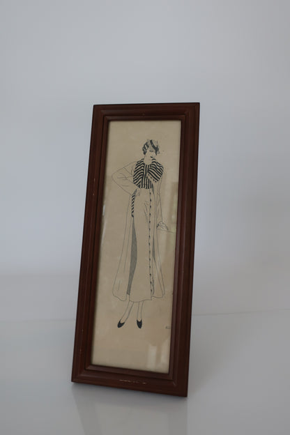 Vouge Sketch & Teak Frame