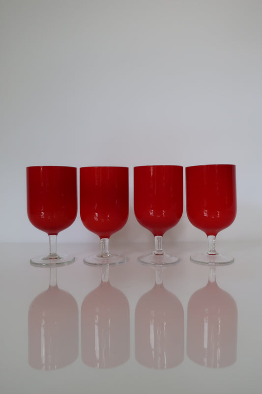 Red & Clear Wine Glasses