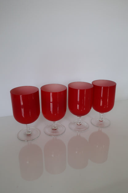 Red & Clear Wine Glasses