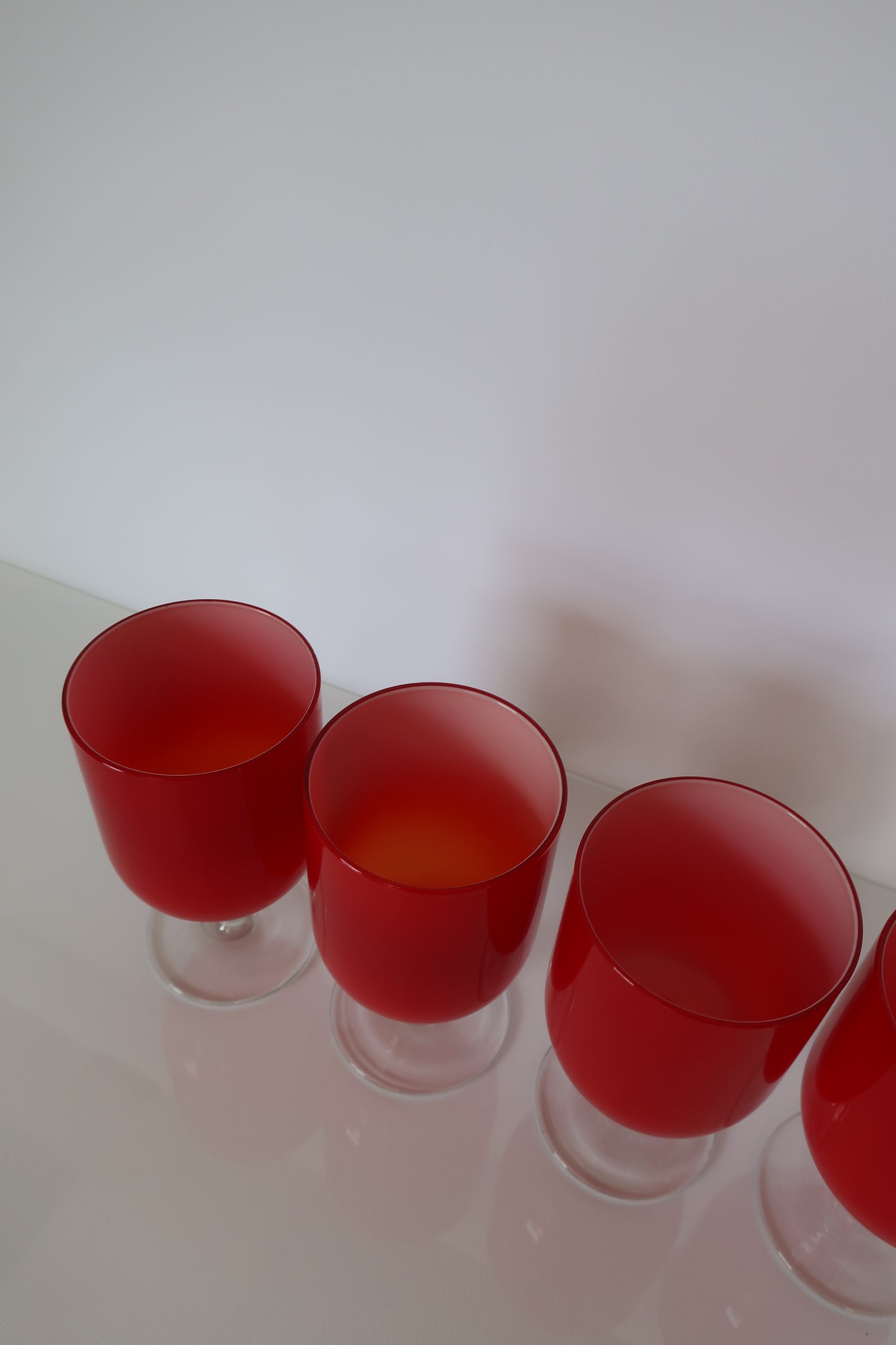 Red & Clear Wine Glasses