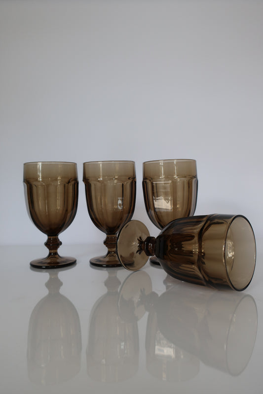 Libbey Brown Duratuff Goblets