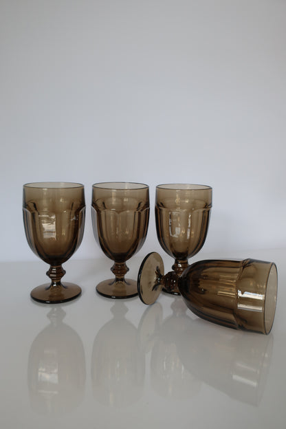 Libbey Brown Duratuff Goblets