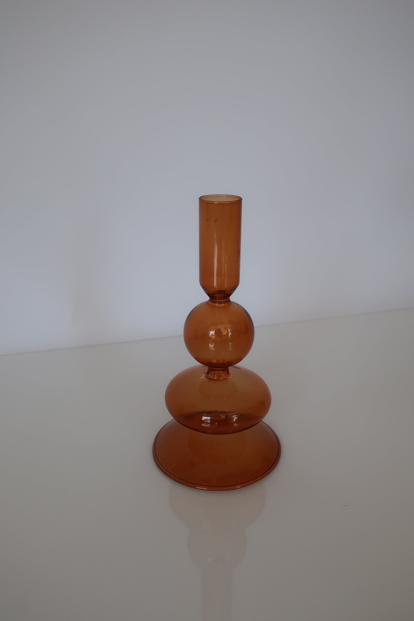 Amber Bubble Candle Holder