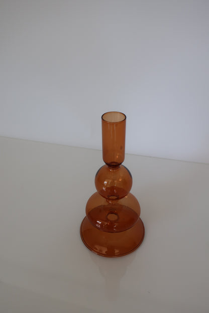 Amber Bubble Candle Holder