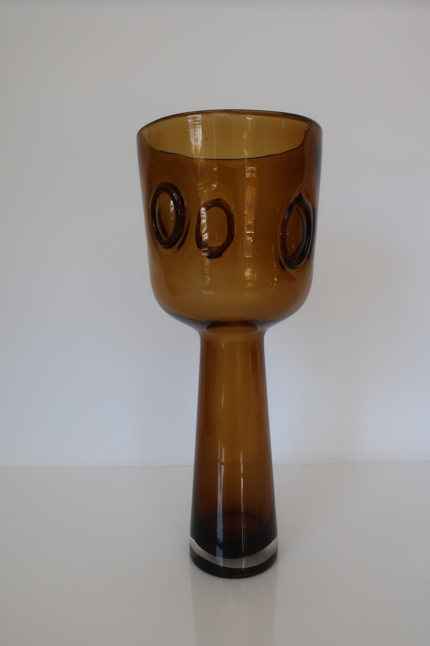 Handblown Brown Tall Vase