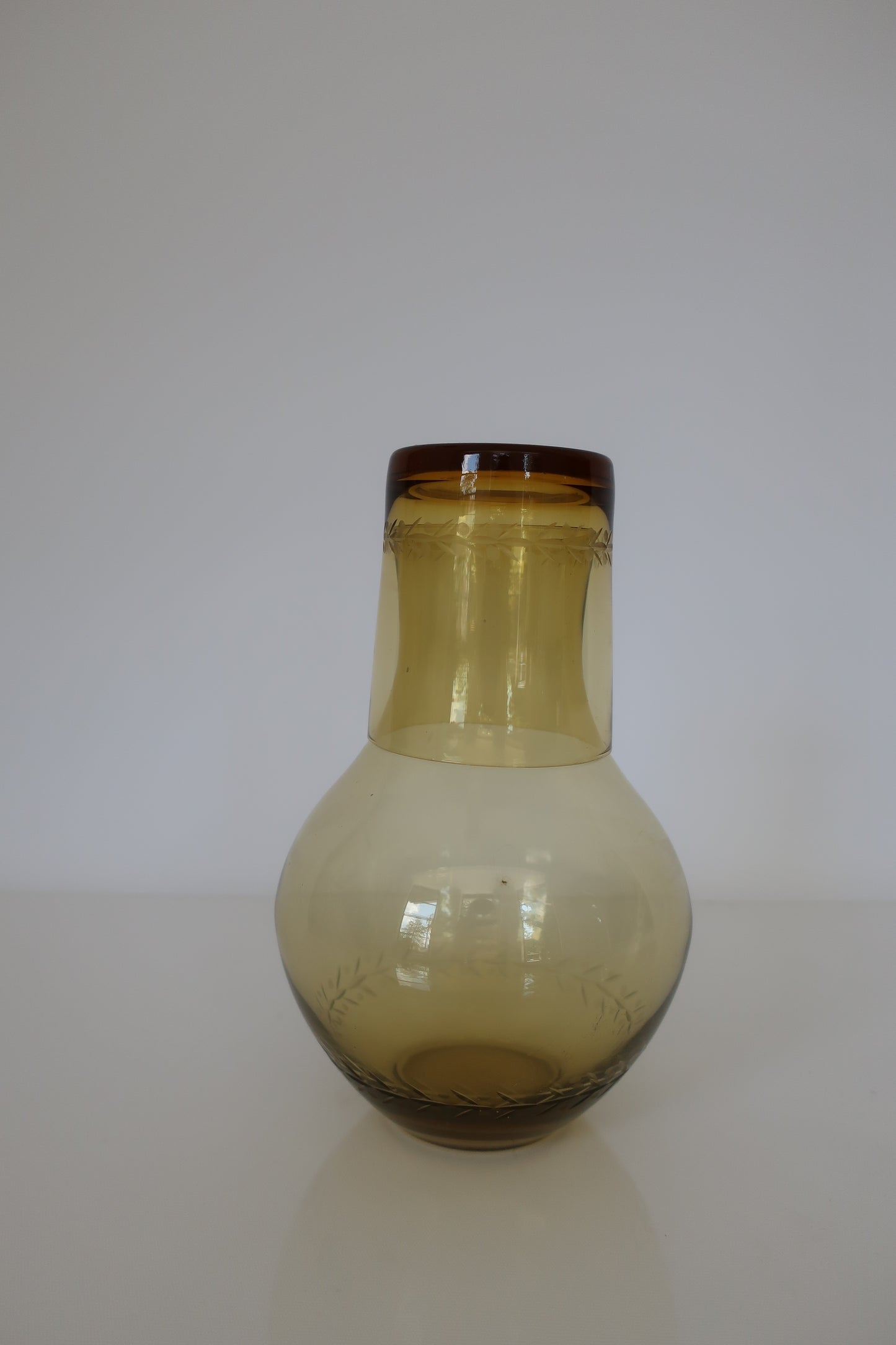 Amber Etched Bedside Carafe