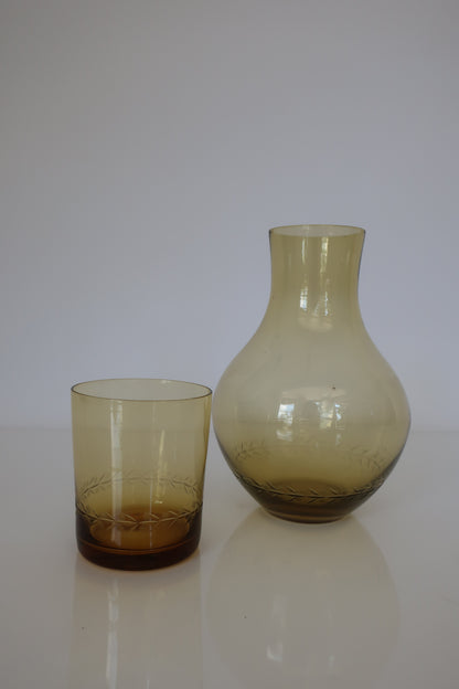 Amber Etched Bedside Carafe