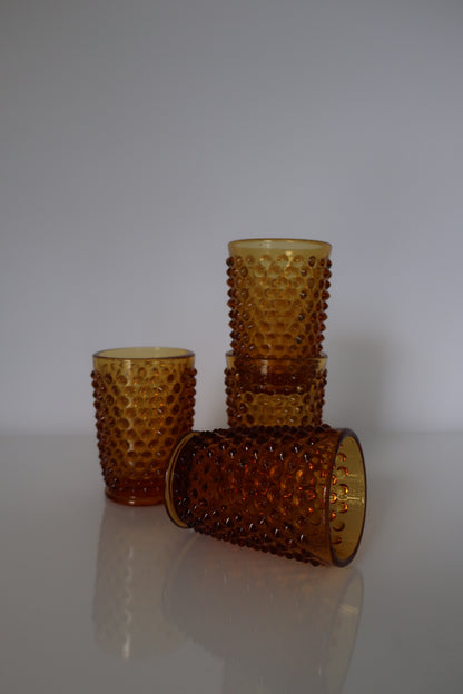 Fenton Amber Hobnail Tumblers