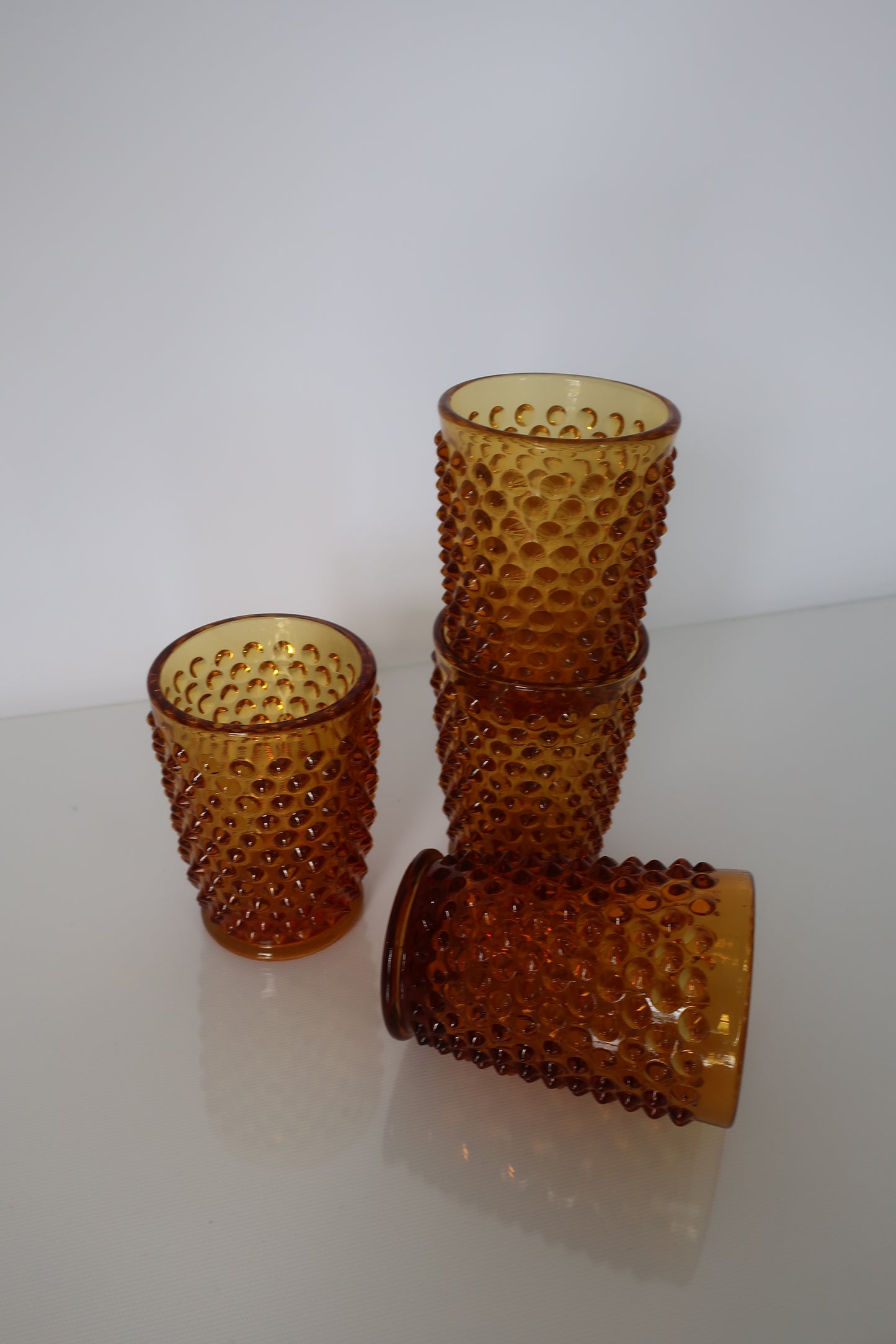 Fenton Amber Hobnail Tumblers