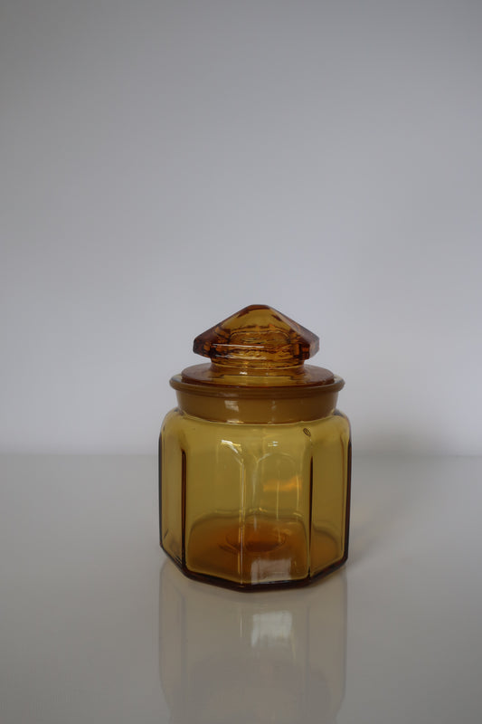 LE Smith Amber Lidded Canister